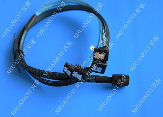 Trung Quốc SFF 8643 To 4x SATA SAS Hard Drive Cable Black Multilane With 4 Channels nhà cung cấp