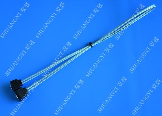 Trung Quốc Blue Slim Down Angle 7 Pin SATA Data Cable Female to Female With Locking Latch nhà cung cấp