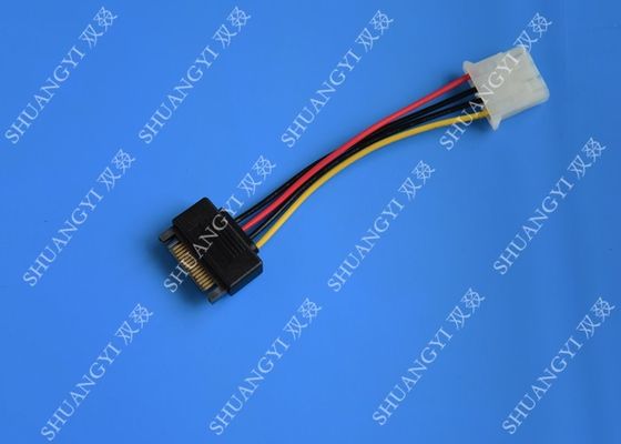 Trung Quốc 5.08mm Braided Molex 4 Pin SATA Power Cable 15 Pin Male To Male For Hard Disk nhà cung cấp