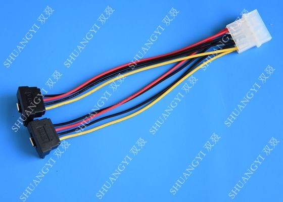 Trung Quốc Computer Molex 4 Pin To 2 x15 Pin SATA Data Cable Right Angle Pitch 5.08mm nhà cung cấp
