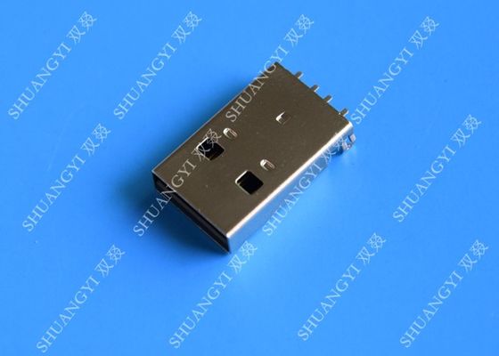 Trung Quốc USB 2.0 A Male USB Charging Connector , Plug Jack Mounting Solder 4 Pin PCB Connector nhà cung cấp