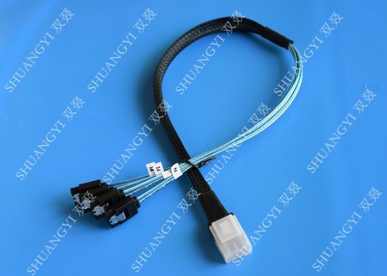 Trung Quốc Flexible SAS To 4x SATA Forward Breakout Cable 3.3 Feet 30 AWG Style nhà cung cấp