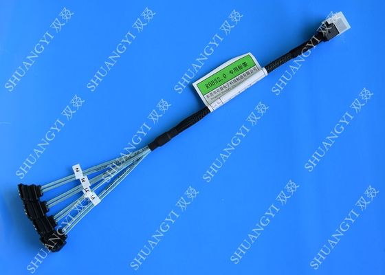 Trung Quốc Blue SFF 8643 To 4 SATA SAS Hard Drive Cable Fanout 12gbps Flexible Design nhà cung cấp