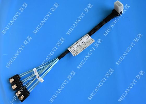 Trung Quốc SFF 8087 To 4 SATA HD SAS Cable Length 0.5m With 90 Degree Angled Connector nhà cung cấp
