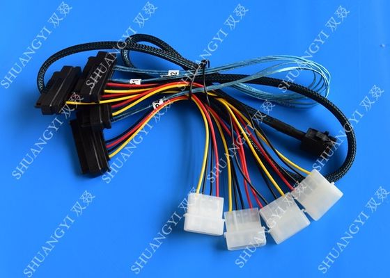 Trung Quốc Internal Mini SAS SFF-8643 to (4) 29pin SFF-8482 connectors with SATA Power ,1M nhà cung cấp