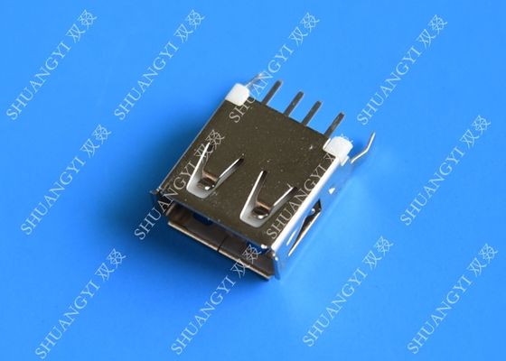 Trung Quốc Straight Solder Type USB A Female Plug Connector Jack Silver Tone nhà cung cấp